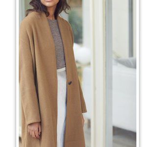 NWT Vince High Collar V-Neck Coat, Wool blend, Size Large